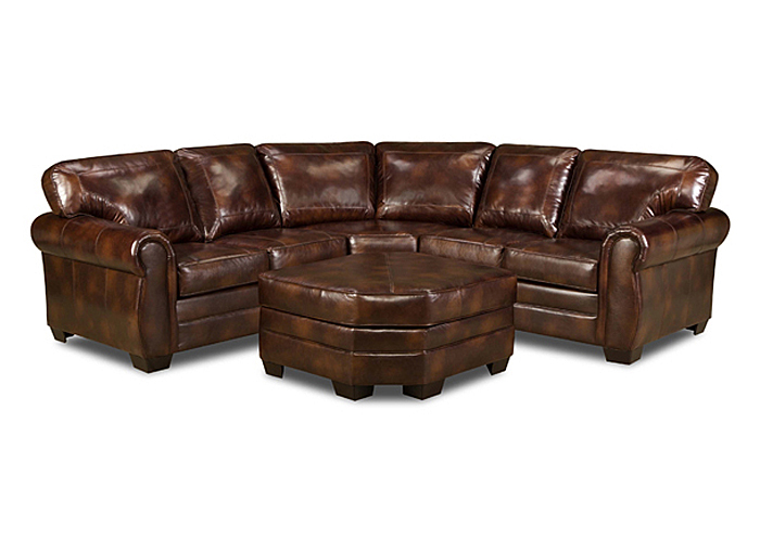 Encore leather sectional and ottoman hotsell